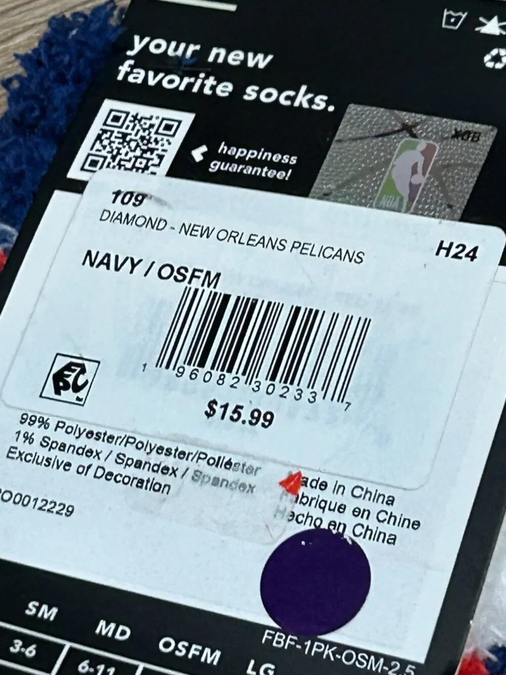 NWT New Orleans Pelicans Fuzzy Socks OSFM $15.99